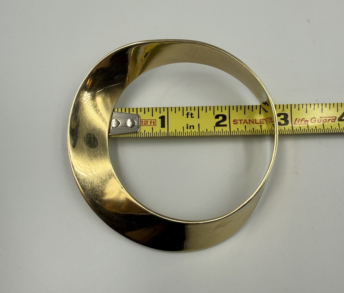 Solid Brass Asymmetrical Bangle Bracelet - image 5