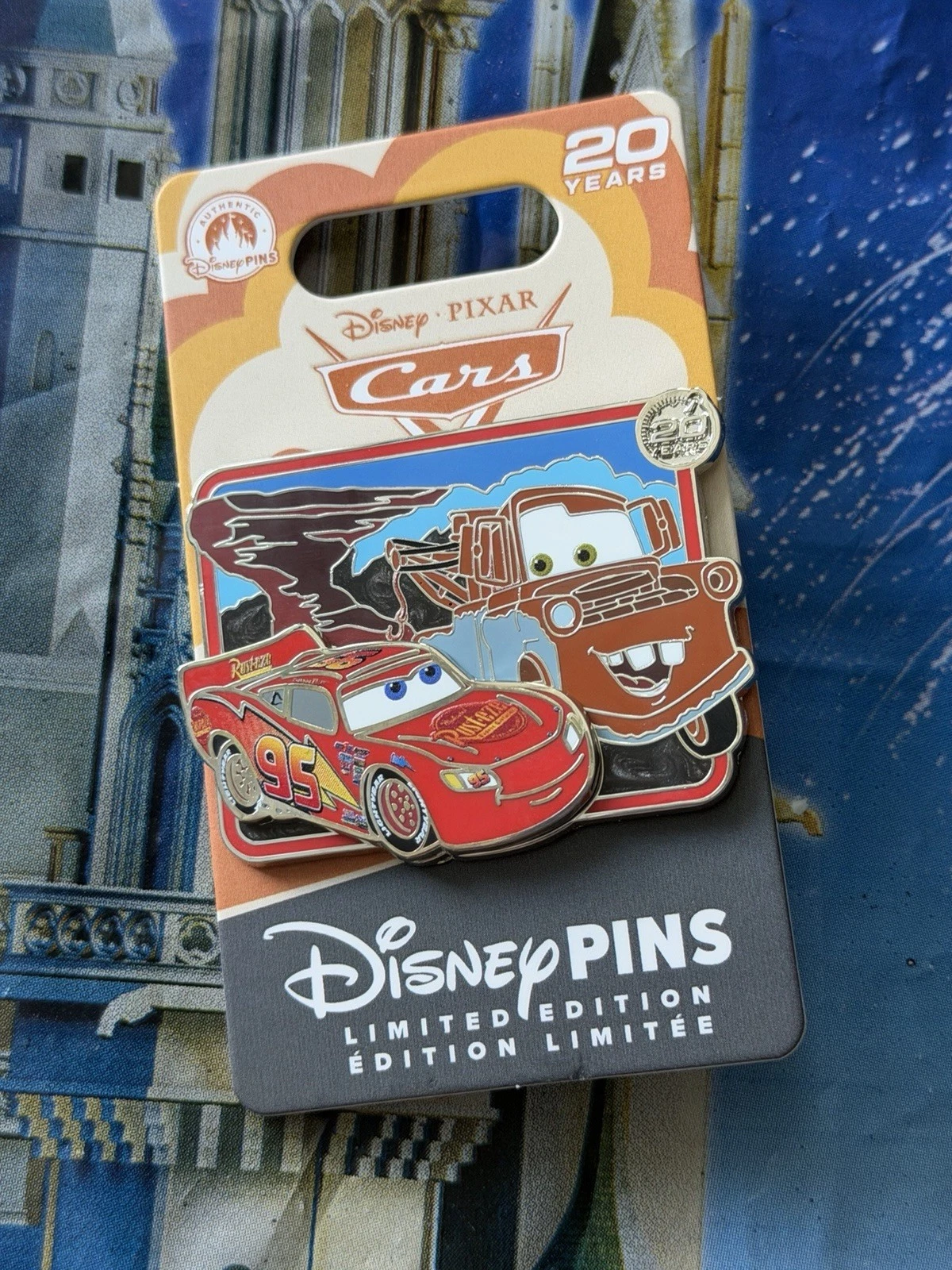 2026 Disney Parks Cars Lightning McQueen & Mater 20th Anniversary LE Pin Pixar