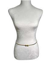 Vintage Accessocraft Gold Snake Chain Belt 26  Seashell Clasp USA