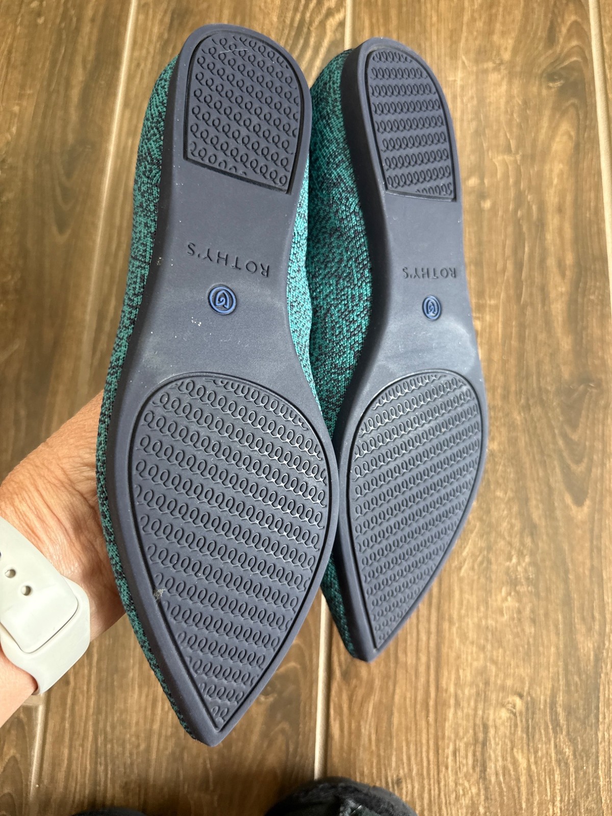 Rothy's size 7 Spruce Python blue Points worn 1 t… - image 5