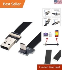 Micro USB Flat Cable USB 2.0 Male to Micro USB Male 90 Degree UP Angled Ribbo...