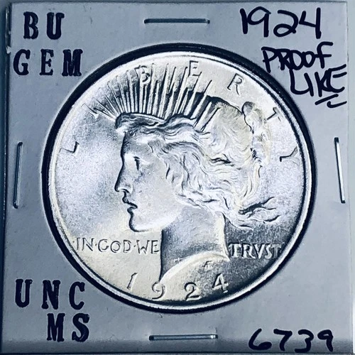 1924 P BU GEM PEACE SILVER DOLLAR UNC MS+++ U.S. MINT RARE COIN 6739