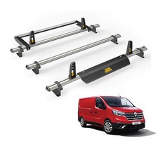 Renault Trafic Roof Rack for 2014+ 3x Roof Bars with Rear Roller Van Guard Plus