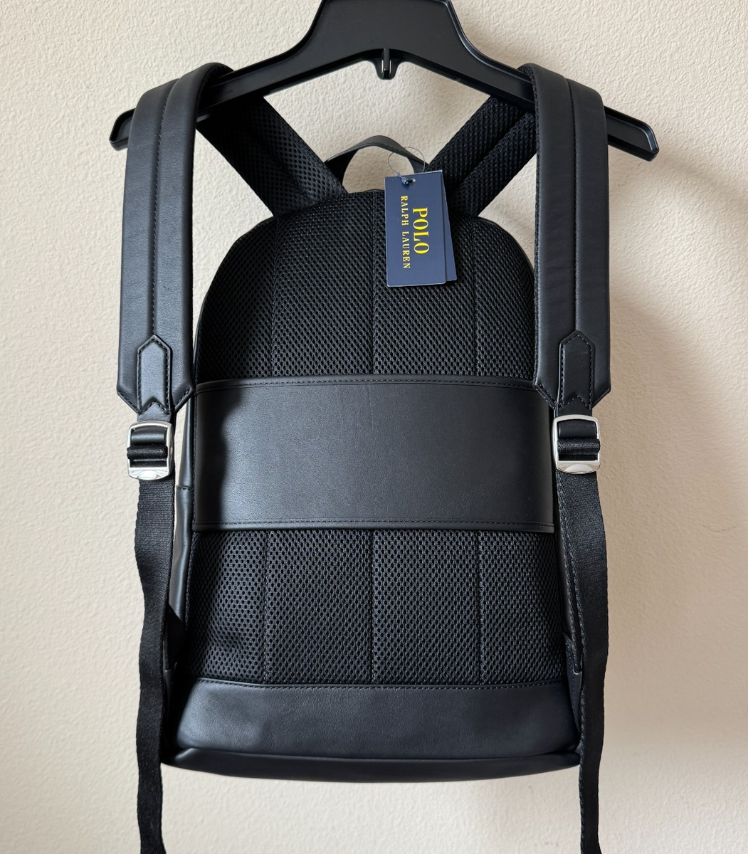 Polo Ralph Lauren Smooth Leather Backpack Black | eBay