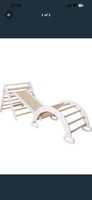 Adjustable Beech Wood Climbing Frame Set with Ramp and Arch, Age 3-4
