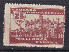 Etiqueta local SCW Mallorca (Baleares) Edifil 102nb serie A número 4,5 mm MNH