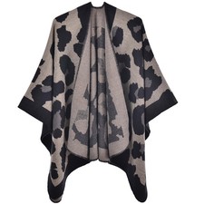 Women's Warm Shawl Wrap Cape Winter Cardigan Sweaters Open Front Poncho
