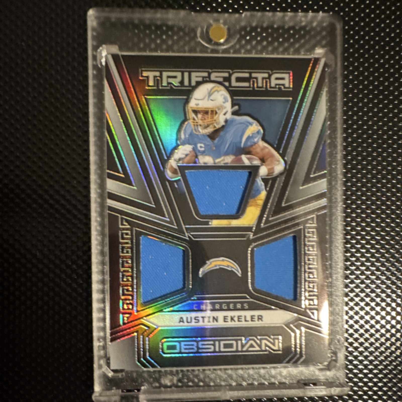 2023 Panini Obsidian Trifecta Swatches Memorabilia Austin Ekeler Chargers