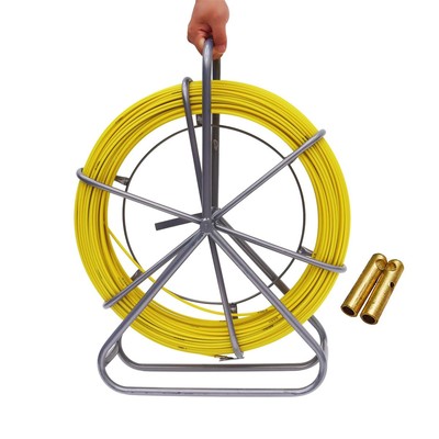 6mm 425FT Duct Rodder Fish Tape Fiberglass Wire Cable Running Rod Reel Wire w...