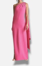 Sachin Babi Women's Pink Leslie Embellished One-Shoulder Gown Dress Size 14