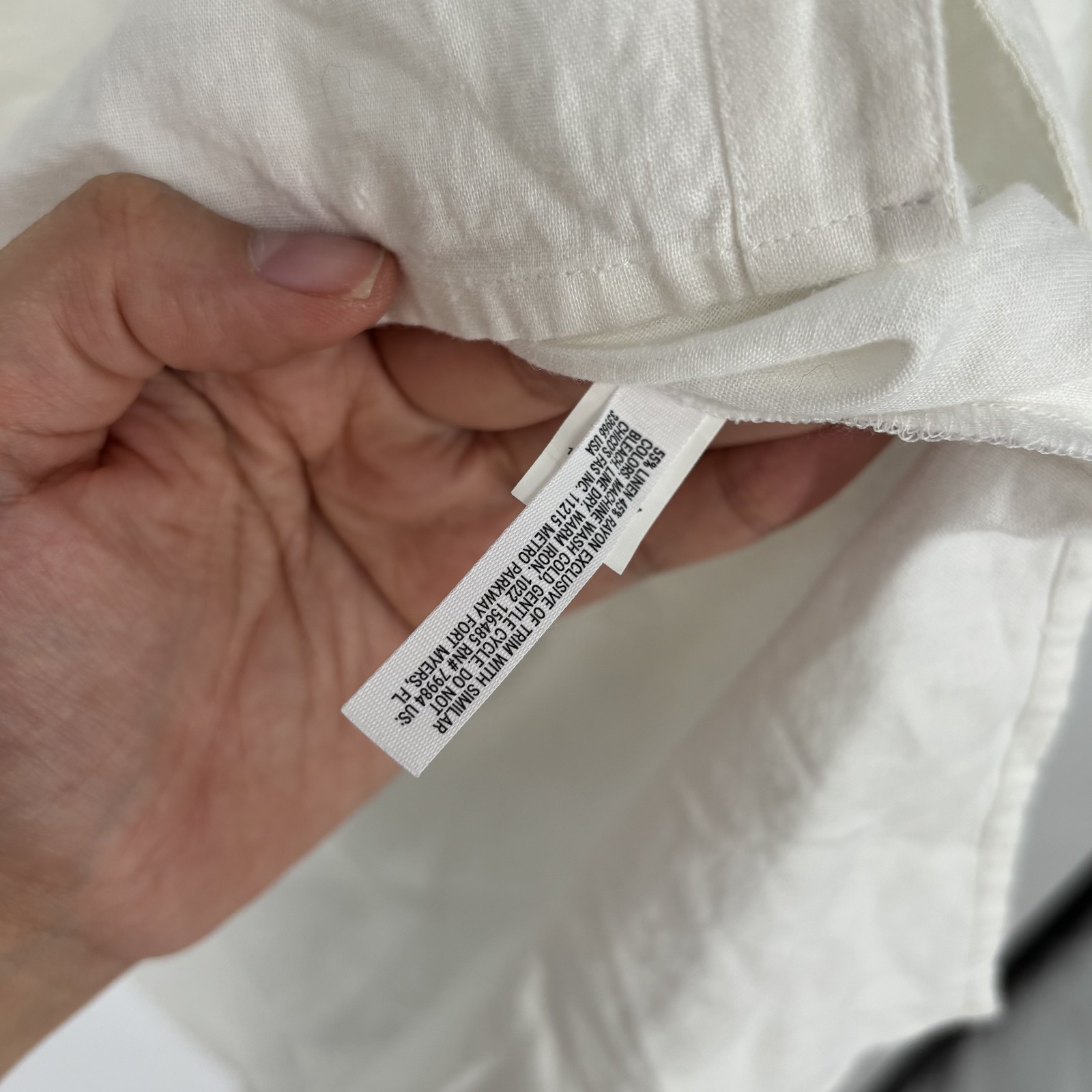 Soma XL Extra Large Tab Sleeve Linen Top Coastal Casual Vacation Beachy