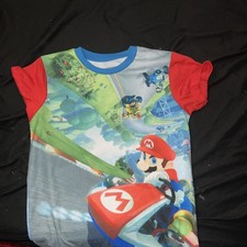Boys Blue  Red Mario Kart Short Sleeve T-Shirt pajamas top