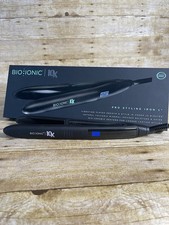 Bio Ionic 10X Pro Styling Iron 1  Black Flat Iron w/ Box - Tested  Working