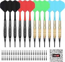 CyeeLife Darts Plastic Tip,Soft Tip Darts Set,12 Pcs 18 Gram with 50 Extra Dart