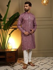 Men Kurta Set Pakistani Kurta Pyjama Indian Suits Sherwani Wedding Party Groom