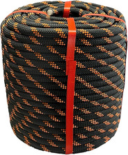 1/2 in X 150 Ft Polyester Arborist Rigging Rope, Black Braided Tree Climbing Rop