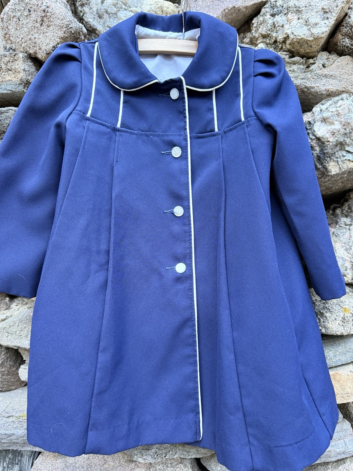 Vintage 1960s Sears Little Girl’s Dress Coat– Size 5 – Made in USA – Navy Blue