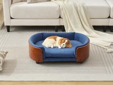 Scandinavian style Elevated Dog Bed Pet Sofa With Solid Wood legs and Walnut Ben