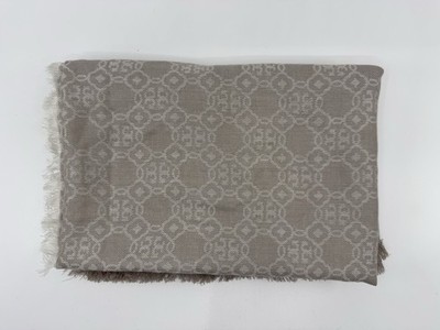 Tory Burch Mosaic Logo Jacquard Scarf in Gray Neutral Long 81  x 27 