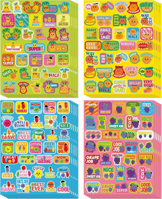 750 Pcs Scented Smelly Reward Stickers for Kids Classroom, Motivational Scratch