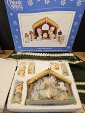 2007 Miniature Precious Moments 10 Pc. Christmas Scene, Resin