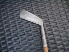 Antique Vintage Hickory Wood Shaft Banner Fancy Face Putter