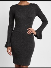 Michael Kors Glitter Knit Long Sleeve Cocktail Dress Small
