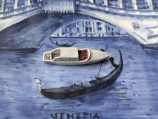 RARE VINTAGE SMALL VENICE VENEZIA WATER TAXI HANDMADE HAND PAINTED made in Italy