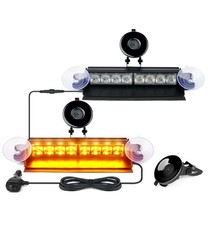 12 Led Amber Emergency Strobe Lights Safety Warning Hazard Windshield Lights 12 Led Amber Emergency Strobe Lights Safety Warning Hazard Windshield Lights