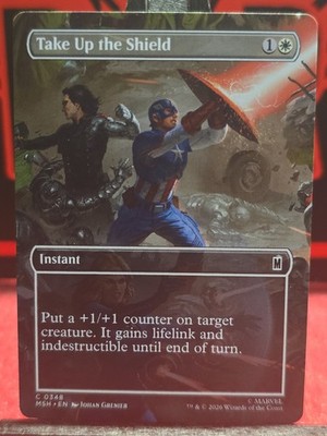 Take Up the Shield Marvel Super Heroes Borderless Common C 348 NM Unplayed MSH