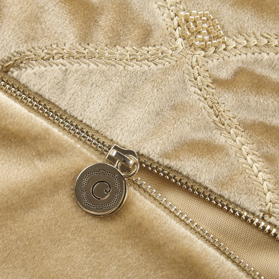 Almohada decorativa de lujo Croscill Aumont • 22x15 terciopelo oblongo acento con cuentas a mano Foto 3 de 4