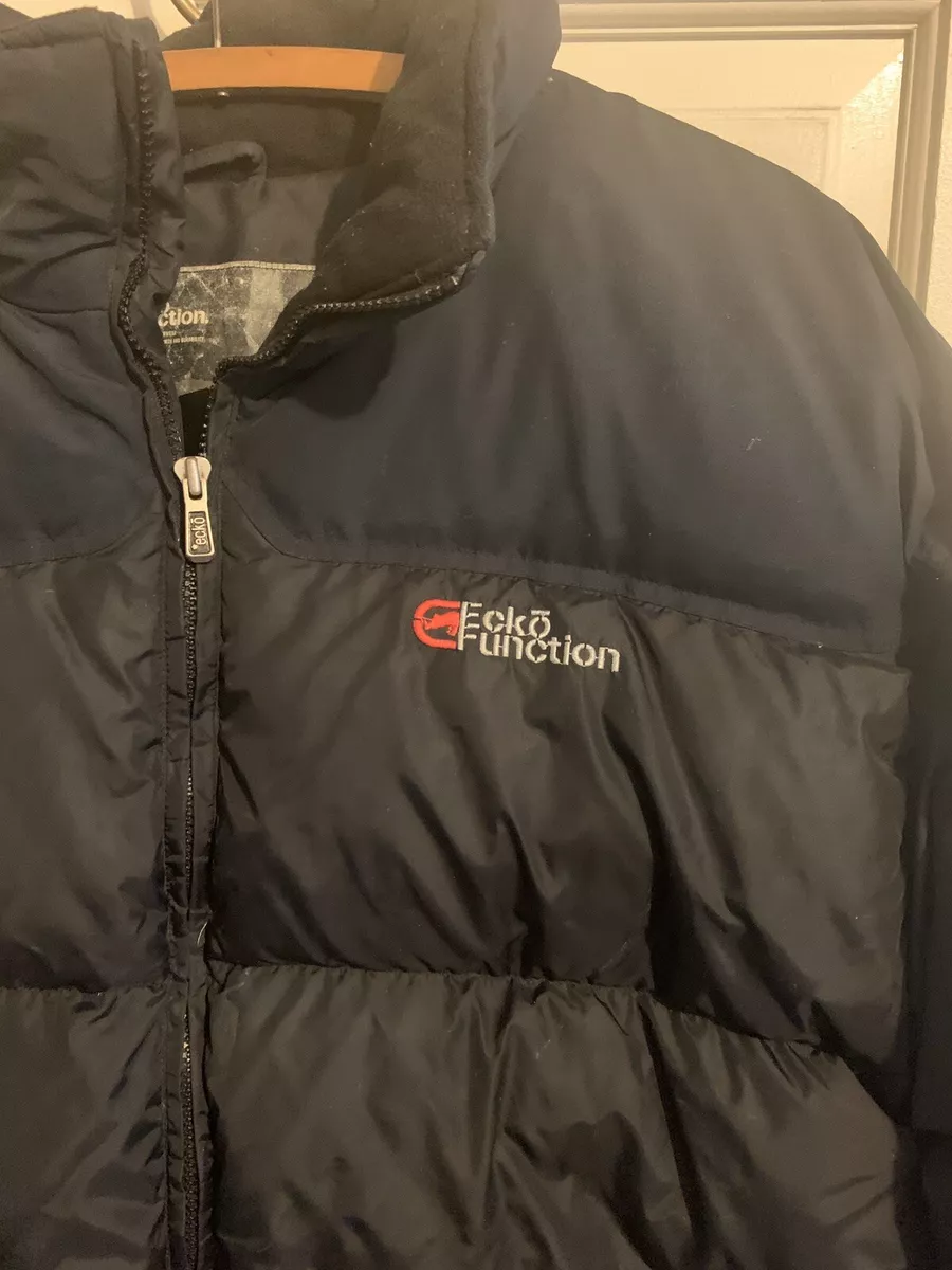 Men’s Ecko Function Black Down Jacket Sz Large