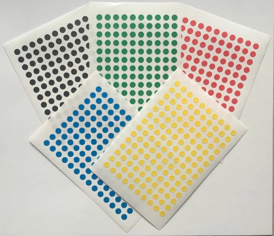STIKKERS 700 Small Coloured Round Sticky Dots 5mm Circles Self Adhesive Stickers Labels