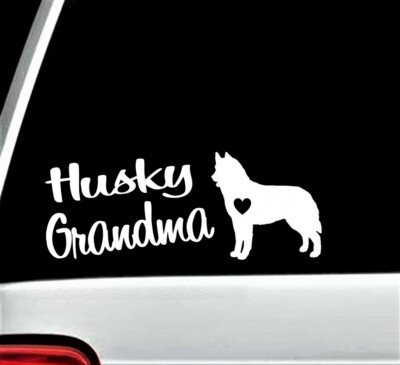 #ad Husky Grandma Dog Decal Sticker for Car Window BG 322 siberian spitz Alaskan $3.46