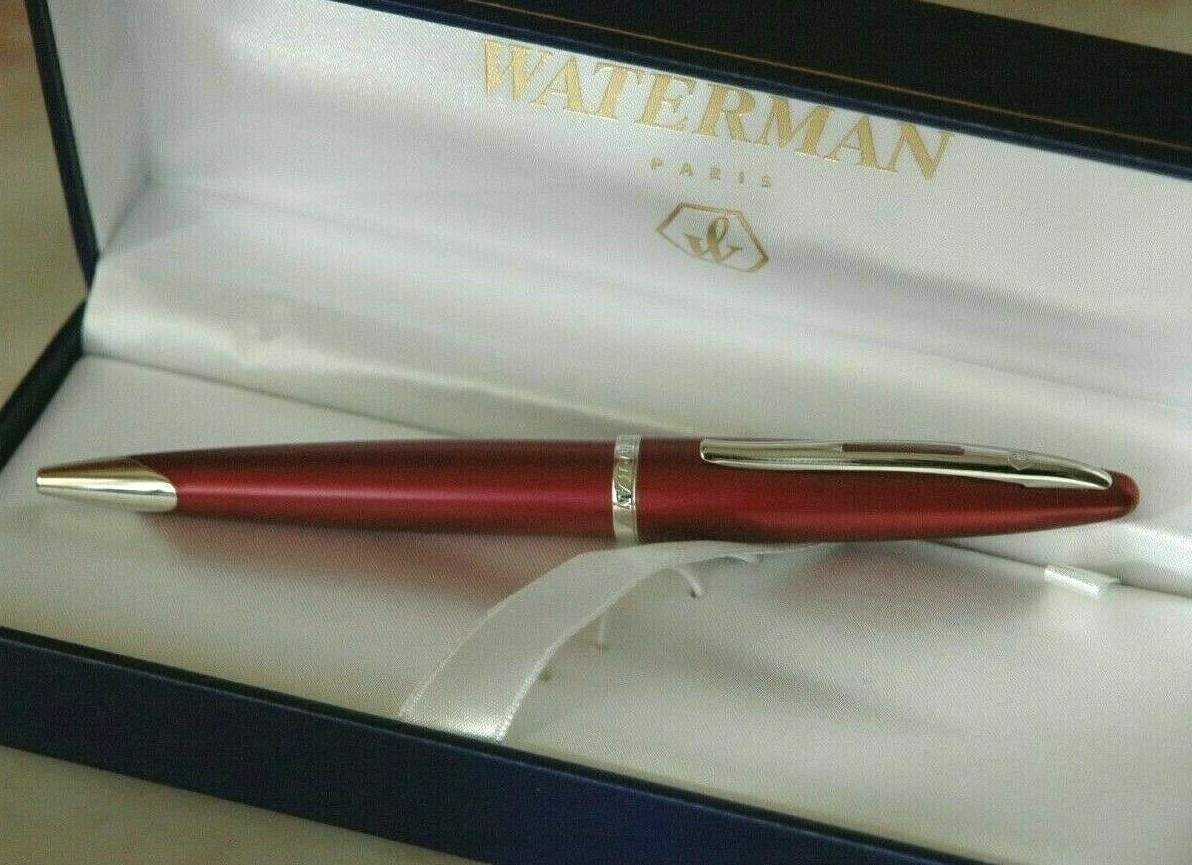 Stylo bille Waterman Carène en laque rouge bordeaux avec écrin d'origine