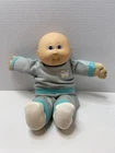Vintage CABBAGE PATCH KIDS Boy Doll in Grey Sweatsuit  w/Cat on front