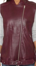 Iro Abrega Leather Vest In Burgundy
