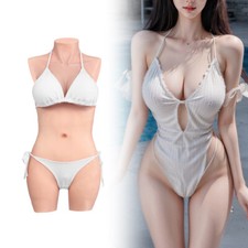 Realistic Body Suit Fake Vagina Silicone C Cup Breast Forms Crossdresser Cosplay