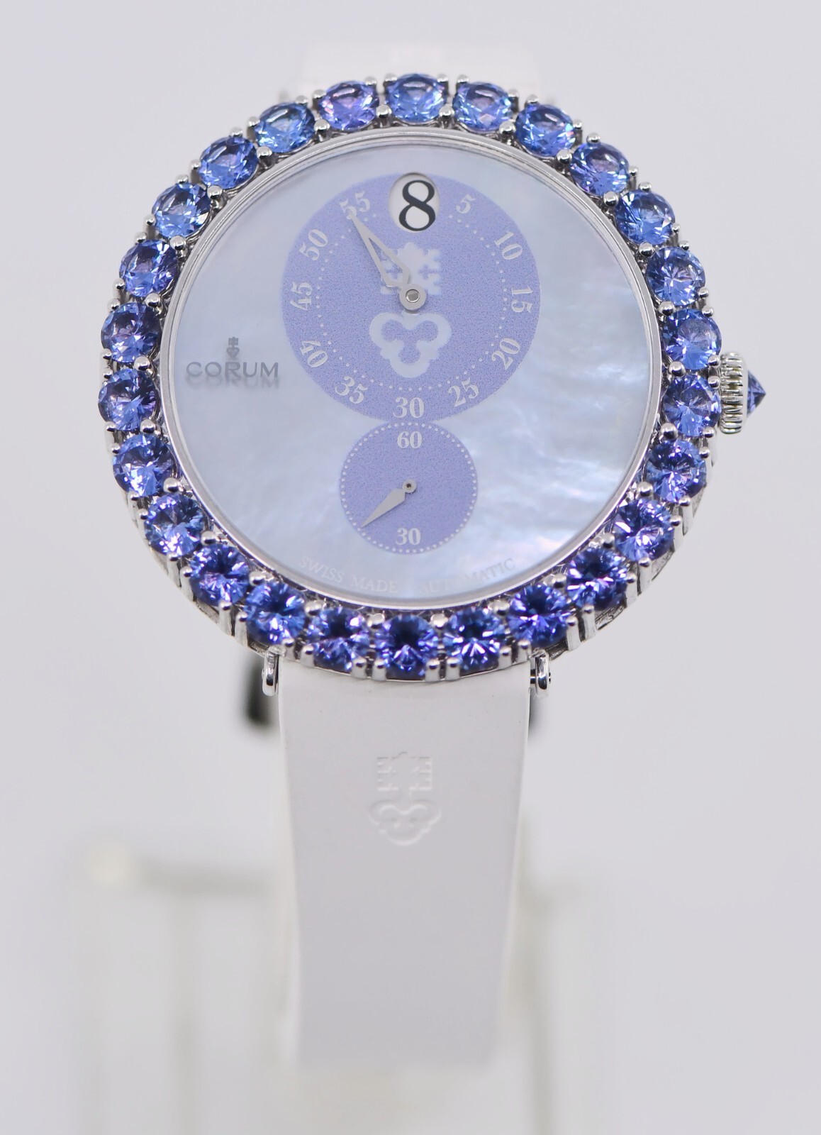 Corum Heritahe Eleganza Jump Hour Sterling Silver Watch 254.112.17/0090