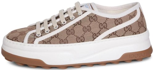GuccI Silver/White Leather GG Interlocking Sneakers (193267) | eBay