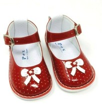 PEX Baby Mädchen Rot Lackleder Schuhe Diverse Größen Weihnachtsgeschenk Taufe