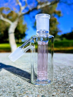 Premium Thick 14mm 45° Pink Quad Tree Perc Ash Catcher Tobacco Water Pipe Bong