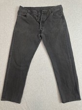 VTG 90s Levis 501 XX Faded Black Jeans Mens 38x32 100% Cotton Wallet Mark