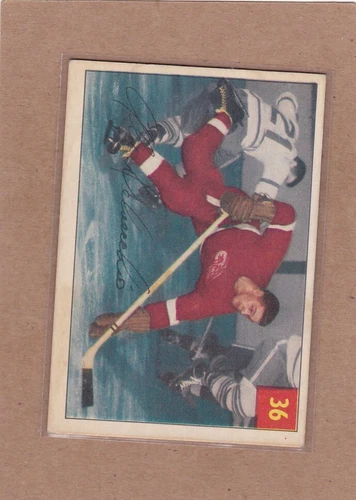 1954-55 PARKHURST HOCKEY ALEX DELVECCHIO #36 RED WINGS EX *A34991