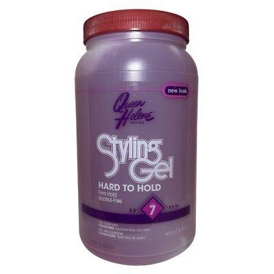 Queen Helene Hard to Hold Styling Gel Alcohol Free Firm Hold Level 7, 5-Gal, NEW
