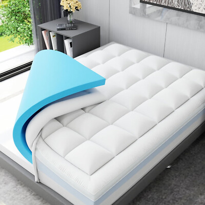 BBX-G 2-in-1 Memory Foam Matratze, 5 cm Memory Foam, 5 cm Topper mit flauschigem Kissen zum
