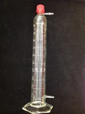 Chemglass Pyrex 1000mL 3024 TD Graduated Cylinder Hose Connections GL32 Cap 