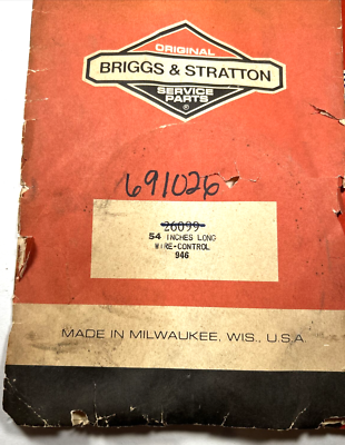 #ad New Briggs amp; Stratton 691026 691589 OEM Control Wire NOS $18.88