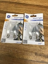4 GE Touch light Clear Blunt Tip Light Bulbs 40 W E12 Candelabra Base Old Style