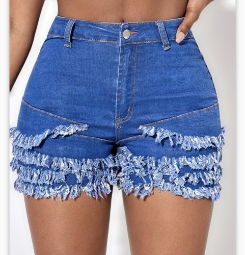 Women denim fringed shorts size Medium - 第 1/2 張圖片